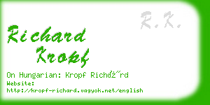 richard kropf business card